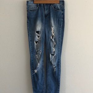 Distressed jeans